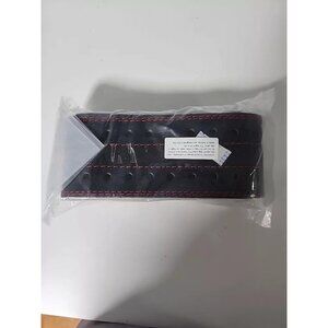 New Genuine Leather Workout Belt 4" W x 5mm Black/White Medium - FS